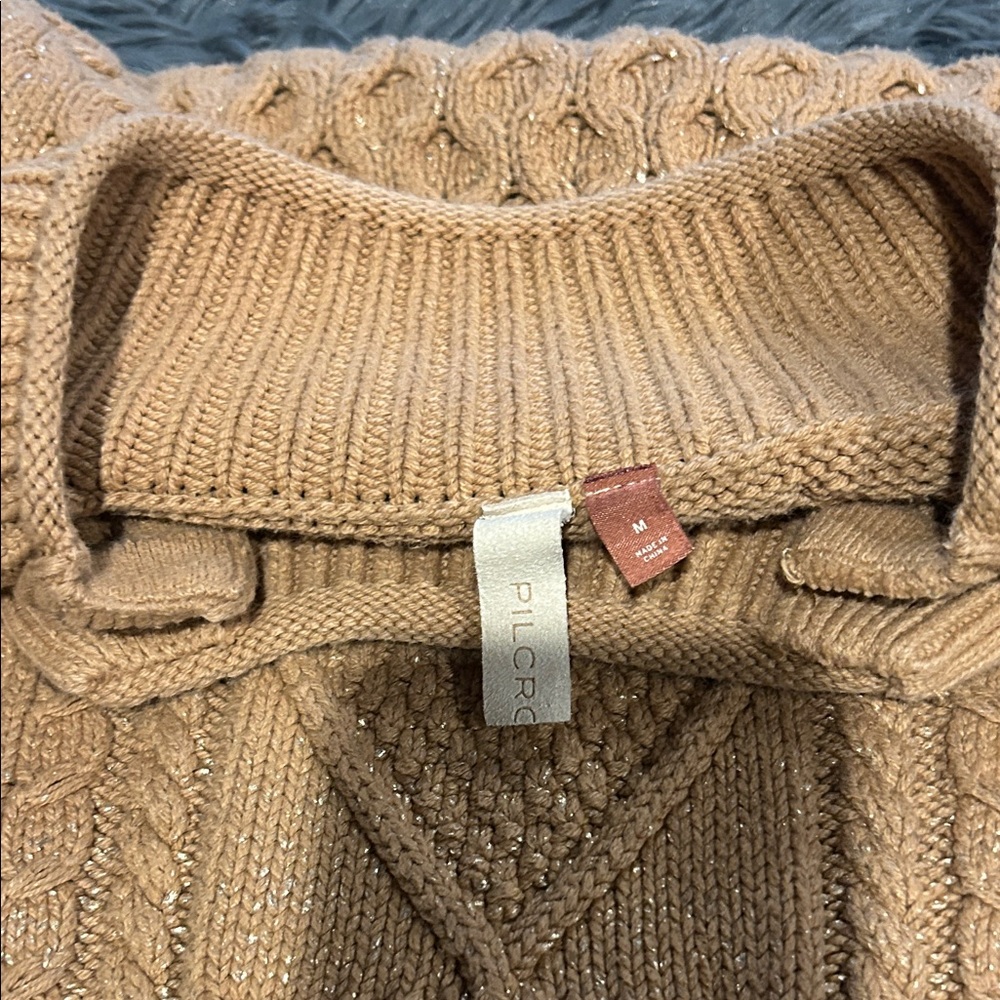 Pilcro Women's Cowl Neck Sweater in Warm Brown